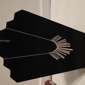 Graduated Rhinestone Silver Tone Adjustable Necklace, May be vintage